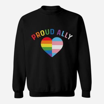 Womens Proud Ally Mom Lgbt Transgender Gifts Lgbtq Pride Trans Flag Sweatshirt | Crazezy