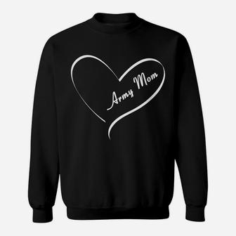 Womens Proud Army Mom Heart Shirt Sweatshirt | Crazezy