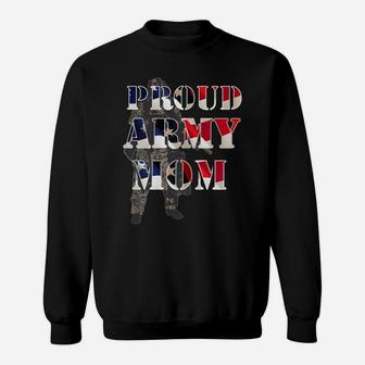 Womens Proud Army Mom Military Mother Proud Army Family Marine Sweatshirt | Crazezy AU
