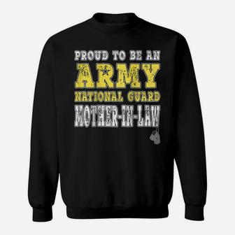 Womens Proud Army National Guard Mother-In-Law Military Mom-In-Law Raglan Baseball Tee Sweatshirt | Crazezy