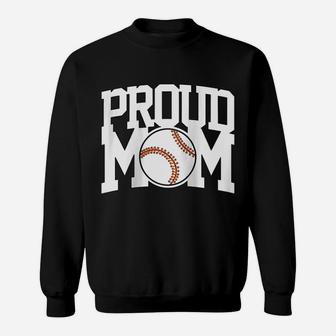 Womens Proud Baseball Mom | Baseball Game | T-Ball | Baseball Fan Raglan Baseball Tee Sweatshirt | Crazezy AU