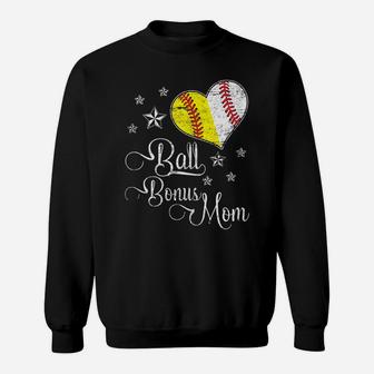 Womens Proud Baseball Softball Bonus Mom Ball Mother's Day Tshirt Sweatshirt | Crazezy DE