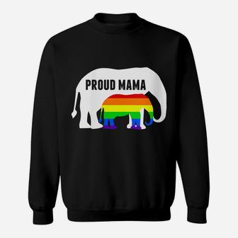 Womens Proud Lgbt Mama - Lgbtq Elephant Gay Pride Mom Sweatshirt | Crazezy DE