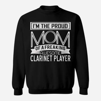Womens Proud Mom Awesome Clarinet Player Marching Band Mothers Gift Sweatshirt | Crazezy AU