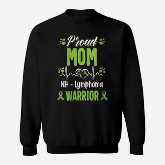 Womens Proud Mom Non Hodgkin Lymphoma Warrior Awareness Ribbon Sweatshirt | Crazezy DE