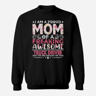 Womens Proud Mom Of A Truck Driver Mother's Day Mama Sweatshirt | Crazezy DE