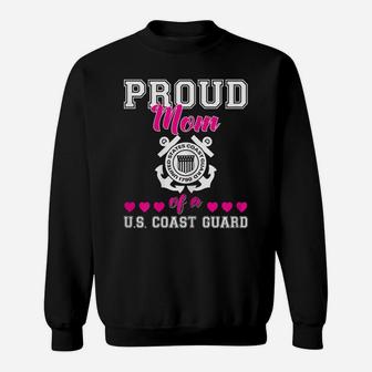 Womens Proud Mom Of A Us Coast Guard Military Family 4Th Of July Sweatshirt | Crazezy AU