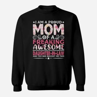 Womens Proud Mom Of Daughter-In-Law Mother's Day Mama Sweatshirt | Crazezy UK