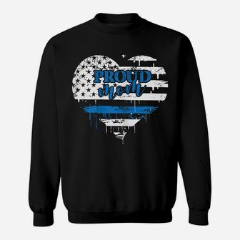 Womens Proud Mom Police Officers Law Gift Sweatshirt | Crazezy