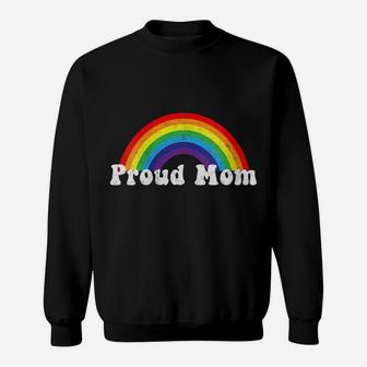 Womens Proud Mom Pride Shirt Gay Lgbt Day Month Parade Rainbow Sweatshirt | Crazezy UK