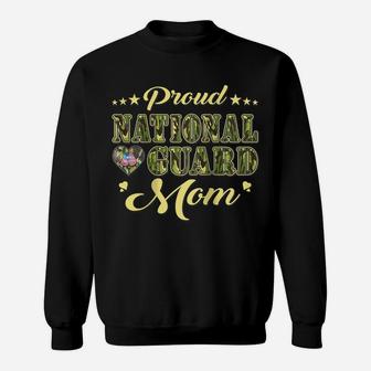 Womens Proud National Guard Mom Dog Tags Heart Military Mother Gift Raglan Baseball Tee Sweatshirt | Crazezy DE