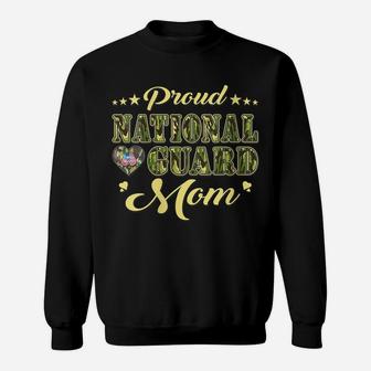 Womens Proud National Guard Mom Dog Tags Heart Military Mother Gift Sweatshirt | Crazezy DE