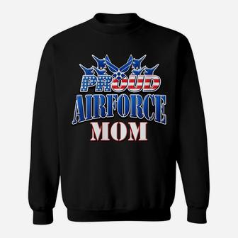 Womens Proud Patriotic Air Force Mom Usa Flag Mothers Day Sweatshirt | Crazezy AU