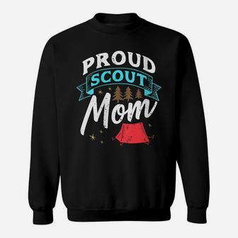 Womens Proud Scout Mom - Scouting Camping Mother's Day Funny Gift Sweatshirt | Crazezy