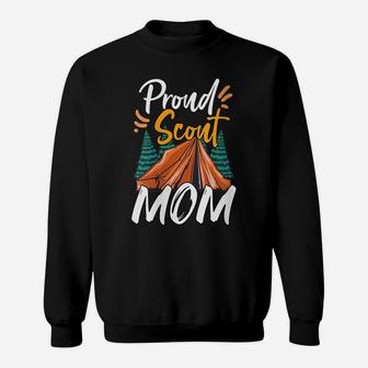 Womens Proud Scout Mom Scouting Den Leader Cub Camping Sweatshirt | Crazezy