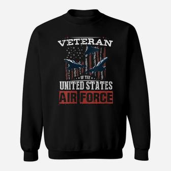 Womens Proud Us Air Force Veteran Patriotic American Flag Sweatshirt | Crazezy AU