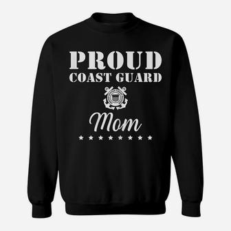 Womens Proud Us Coast Guard Mom Us Military Family 4Th Of July Gift Sweatshirt | Crazezy