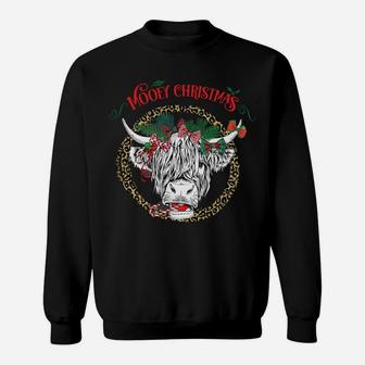 Womens Scottish Highland Cow Country Christmas Holiday Shirt Sweatshirt | Crazezy DE