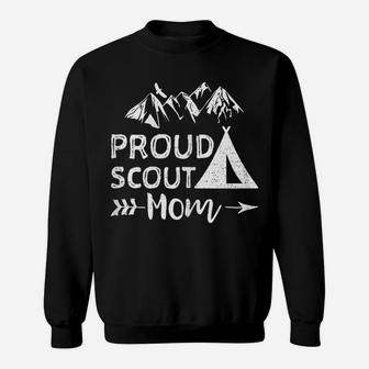 Womens Scouting Mother Camping Gift - Proud Scout Mom Sweatshirt | Crazezy CA