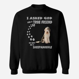 Womens Sheepdoodle Dog Quote Mom Sheepdogpoo Dad, Cute Sheepadoodle Sweatshirt | Crazezy CA