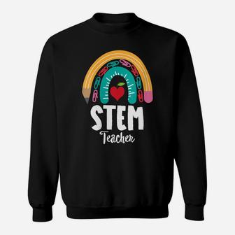 Womens Stem Teacher, Funny Boho Rainbow For Teachers Sweatshirt | Crazezy UK