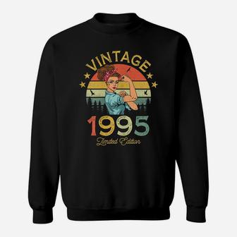 Womens Vintage 1995 Made In 1995 27 Year Old Birthday 27Th Birthday Sweatshirt | Crazezy