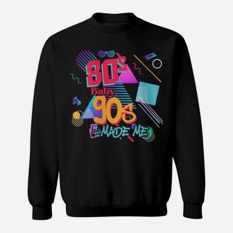 Womens Vintage 80S Baby 90S Made Me Retro Memphis Graphic Throwback Sweatshirt | Crazezy CA