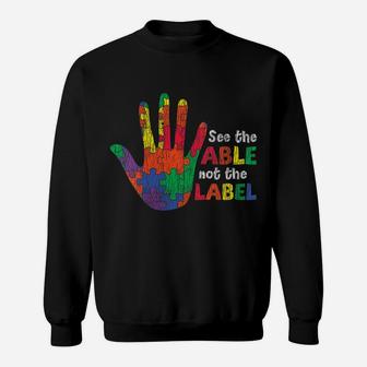 Womens Vintage See The Able Proud Mom Autistic Kid Autism Awareness Sweatshirt | Crazezy UK