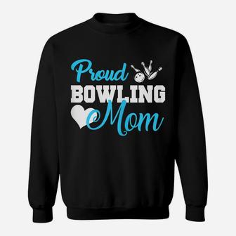 Womens Women Bowling Mom Shirts Proud Bowling Mom Gift Sweatshirt | Crazezy