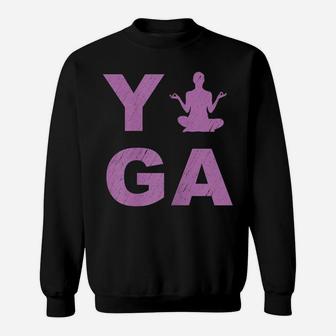 Womens Yoga Pose Gift Designs For Teachers And Students In Pink Sweatshirt | Crazezy