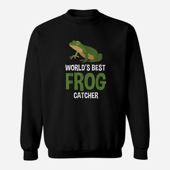 World Best Frog Catcher Gift Boys Girls Kids Frog Hunter Sweatshirt | Crazezy