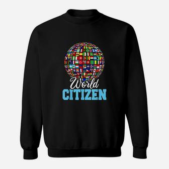 World Citizen Round World Country Flags For Global People Sweatshirt | Crazezy