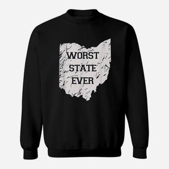 Worst State Ever Ohio Map Sweatshirt | Crazezy