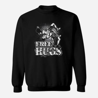 Wrestling Free Hugs Wrestling Sweatshirt | Crazezy