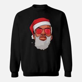 Xmas African American Santa Merry Christmas Yo Yo Yo Sweatshirt Sweatshirt | Crazezy