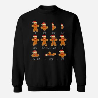 Xmas Cookies Santa Hat Fractions Math Teacher Christmas Sweatshirt | Crazezy DE