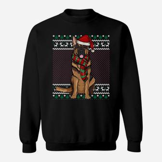 Xmas German Shepherd Dog Santa Hat Ugly Christmas Sweatshirt Sweatshirt | Crazezy UK