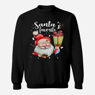 Xmas Santa Gifts Santa's Favorite Teacher Assistant Christma Sweatshirt Sweatshirt | Crazezy DE