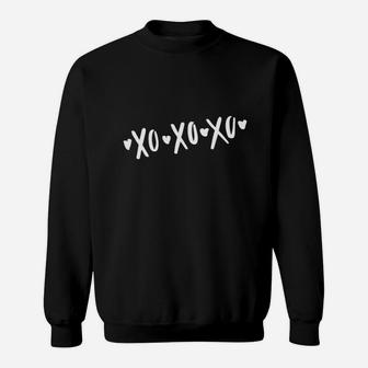 Xoxo Hearts Love Hugs Kisses Valentine Day Sweatshirt | Crazezy
