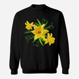 Yellow Daffodils Floral Spring Easter Flowers Sweatshirt | Crazezy