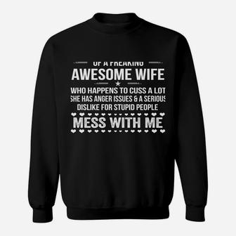 Yes I'm A Spoiled Husband Of An Awesome Freaking Wife Love Sweatshirt | Crazezy DE