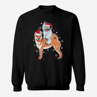 Yeti To Party Shiba Inu Santa Hat Christmas Pajama Xmas Gift Sweatshirt | Crazezy