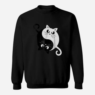 Yin And Yang Cats Funny Cute Kittens Sweatshirt | Crazezy