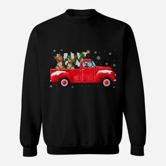 Yorkie Red Truck Christmas Shirt Santa Hat Dog Gift Xmas Sweatshirt Sweatshirt | Crazezy CA