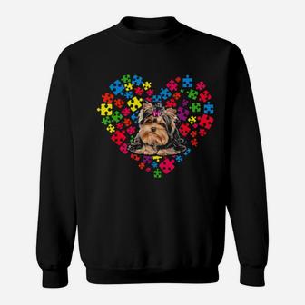 Yorkshire Terrier Autism Awareness Gifts For Dog Mom And Dad Sweatshirt - Monsterry