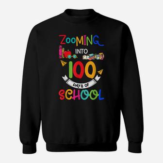 Zooming Into 100 Days Of School Teacher Kids Sweatshirt | Crazezy AU