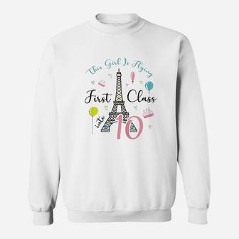 10 Year Old Paris Theme Birthday Double Digits Eiffel Tower Sweatshirt | Crazezy UK