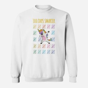 100 Days Of School Unicorn 100 Days Smarter T Shirt Teacher Sweatshirt | Crazezy CA