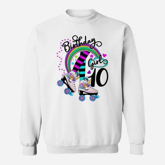 10Th Unicorn Roller Skate Birthday Party For Girls Shirt Sweatshirt | Crazezy UK