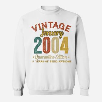 17 Years Old Gifts 17Th Birthday Gift Vintage January 2004 Sweatshirt | Crazezy